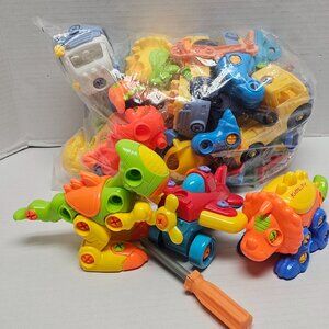 Airplane Truck Car Dinosaur Animal build Construct Kidtastic Junior Engineer LOT